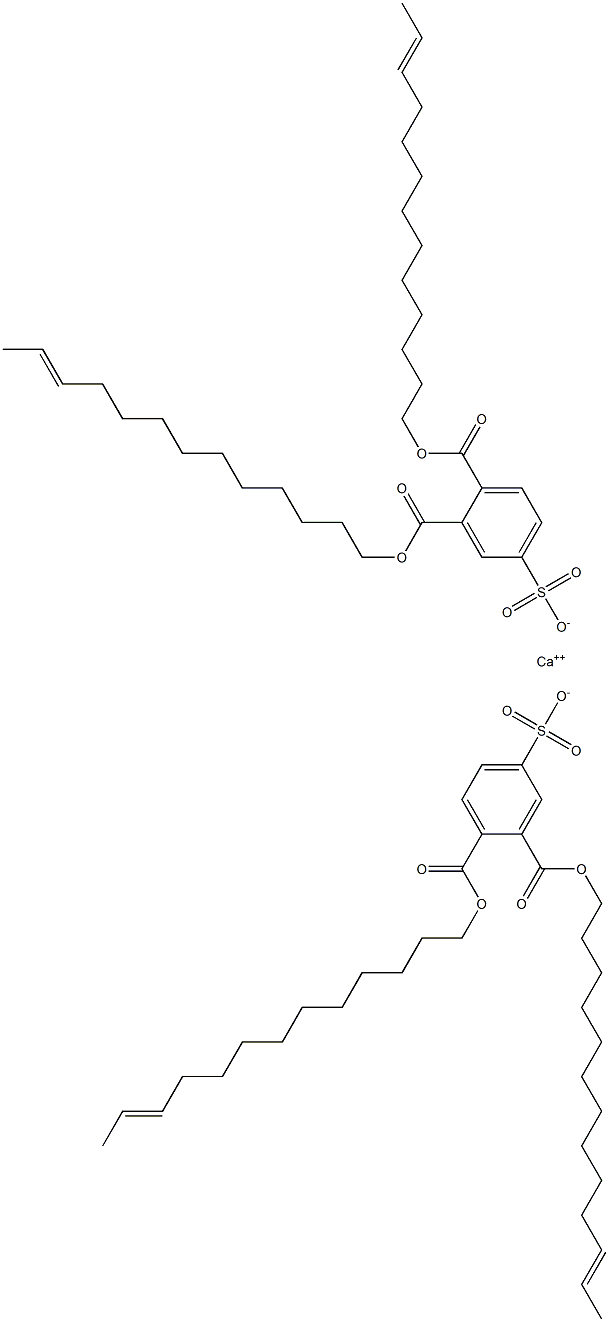 Bis[3,4-di(11-tridecenyloxycarbonyl)benzenesulfonic acid]calcium salt Structure