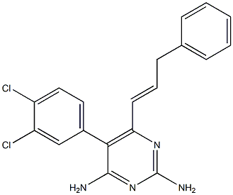 5-(3,4-Dichlorophenyl)-6-(3-phenyl-1-propenyl)pyrimidine-2,4-diamine Structure