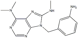 6-Dimethylamino-8-methylamino-9-(3-aminobenzyl)-9H-purine 구조식 이미지