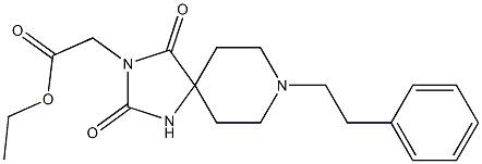 8-Phenethyl-3-[2-ethoxy-2-oxoethyl]-1,3,8-triazaspiro[4.5]decane-2,4-dione 구조식 이미지