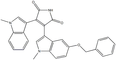 3-(5-Benzyloxy-1-methyl-1H-indol-3-yl)-4-(1-methyl-1H-indol-3-yl)-1H-pyrrole-2,5-dione 구조식 이미지