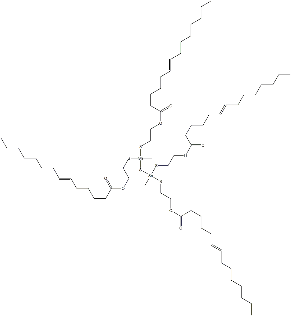 Bis[methylbis[[2-(5-tridecenylcarbonyloxy)ethyl]thio]stannyl] sulfide Structure