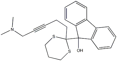 9-[2-(5-Dimethylamino-3-pentynyl)-1,3-dithian-2-yl]-9H-fluoren-9-ol 구조식 이미지