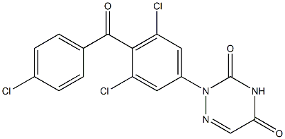 2-[4-(4-Chlorobenzoyl)-3,5-dichlorophenyl]-1,2,4-triazine-3,5(2H,4H)-dione Structure