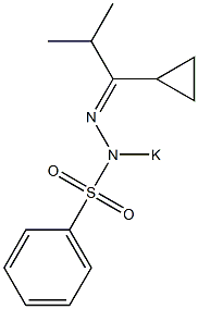 1-Cyclopropyl-2-methyl-1-propanone phenylsulfonyl-N-potassio hydrazone 구조식 이미지