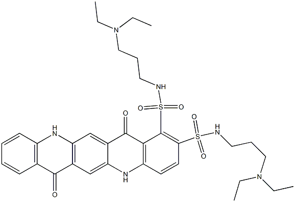 N,N'-Bis[3-(diethylamino)propyl]-5,7,12,14-tetrahydro-7,14-dioxoquino[2,3-b]acridine-1,2-disulfonamide Structure