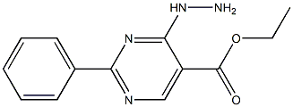 2-Phenyl-4-hydrazinopyrimidine-5-carboxylic acid ethyl ester 구조식 이미지