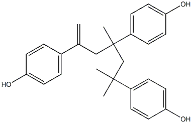 4,4',4''-(4,6-Dimethyl-1-heptene-2,4,6-triyl)triphenol 구조식 이미지