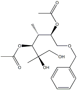 (2R,3S,4R,5R)-6-Benzyloxy-2,4-dimethylhexane-1,2,3,5-tetrol 3,5-diacetate 구조식 이미지