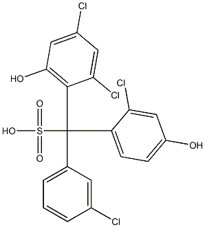 (3-Chlorophenyl)(2-chloro-4-hydroxyphenyl)(2,4-dichloro-6-hydroxyphenyl)methanesulfonic acid 구조식 이미지