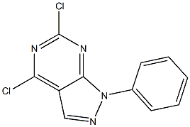 1-Phenyl-4,6-dichloro-1H-pyrazolo[3,4-d]pyrimidine 구조식 이미지