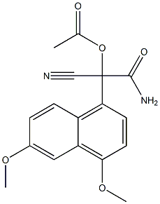 2-(4,6-Dimethoxy-1-naphtyl)-2-cyano-2-acetoxyacetamide 구조식 이미지
