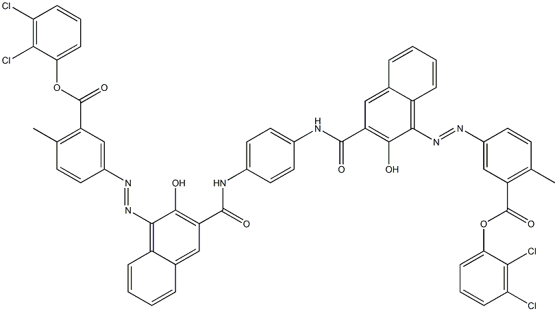 1,4-Bis[1-[[4-methyl-5-(2,3-dichlorophenoxycarbonyl)phenyl]azo]-2-hydroxy-3-naphthoylamino]benzene Structure