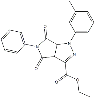 1,3a,4,5,6,6a-Hexahydro-4,6-dioxo-5-(phenyl)-1-(3-methylphenyl)pyrrolo[3,4-c]pyrazole-3-carboxylic acid ethyl ester 구조식 이미지