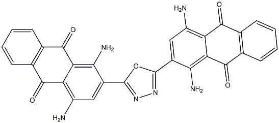 2,5-Bis(1,4-diaminoanthraquinon-2-yl)-1,3,4-oxadiazole 구조식 이미지