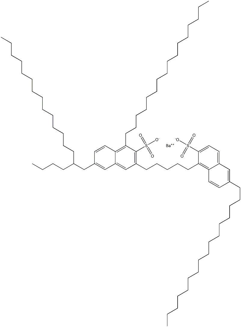 Bis(1,6-dihexadecyl-2-naphthalenesulfonic acid)barium salt Structure