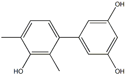 2',4'-Dimethyl-1,1'-biphenyl-3,3',5-triol 구조식 이미지