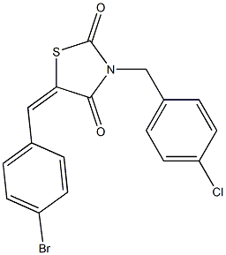 5-(4-Bromobenzylidene)-3-(4-chlorobenzyl)thiazolidine-2,4-dione 구조식 이미지