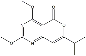 2,4-Dimethoxy-7-isopropyl-5H-pyrano[4,3-d]pyrimidin-5-one 구조식 이미지