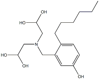 3-[Bis(2,2-dihydroxyethyl)aminomethyl]-4-hexylphenol 구조식 이미지