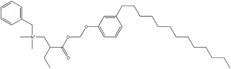 N,N-Dimethyl-N-benzyl-N-[2-[[(3-tridecylphenyloxy)methyl]oxycarbonyl]butyl]aminium 구조식 이미지