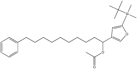 Acetic acid 1-[5-(tert-butyldimethylsilyl)-3-furyl]-10-phenyldecyl ester Structure