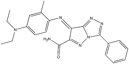 (7E)-7-[[2-Methyl-4-(diethylamino)phenyl]imino]-3-phenyl-7H-pyrazolo[5,1-c]-1,2,4-triazole-6-carboxamide 구조식 이미지