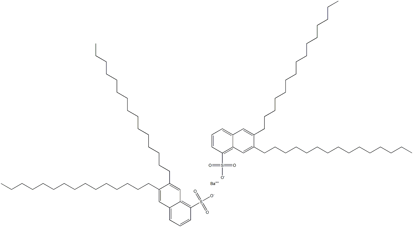 Bis(6,7-dipentadecyl-1-naphthalenesulfonic acid)barium salt Structure