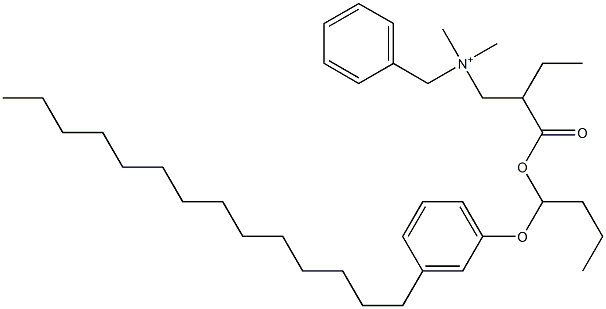 N,N-Dimethyl-N-benzyl-N-[2-[[1-(3-tetradecylphenyloxy)butyl]oxycarbonyl]butyl]aminium 구조식 이미지