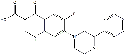 6-Fluoro-1,4-dihydro-4-oxo-7-(3-phenyl-1-piperazinyl)quinoline-3-carboxylic acid 구조식 이미지