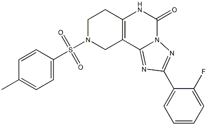 2-(2-Fluorophenyl)-6,7,8,9-tetrahydro-8-(4-methylphenylsulfonyl)-1,3,3a,5,8-pentaaza-3aH-benz[e]inden-4(5H)-one 구조식 이미지