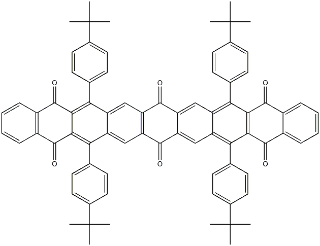 6,10,17,21-Tetrakis(4-tert-butylphenyl)nonacene-5,8,11,16,19,22-hexone 구조식 이미지