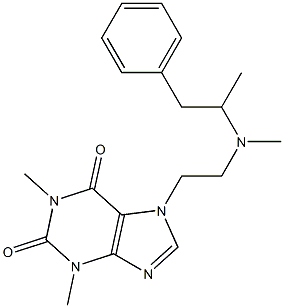 1,3-Dimethyl-7-[2-[methyl(1-methyl-2-phenylethyl)amino]ethyl]xanthine 구조식 이미지