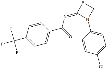 N-[3-(4-Chlorophenyl)-1,3-thiazetidin-2-ylidene]-4-(trifluoromethyl)benzamide Structure