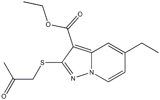 2-[[(Methylcarbonyl)methyl]thio]-5-ethylpyrazolo[1,5-a]pyridine-3-carboxylic acid ethyl ester 구조식 이미지