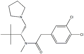 3,4-Dichloro-N-methyl-N-[(R)-1-tert-butyl-2-(1-pyrrolidinyl)ethyl]benzeneacetamide 구조식 이미지