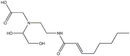 N-(1,2-Dihydroxyethyl)-N-[2-(2-octenoylamino)ethyl]aminoacetic acid 구조식 이미지