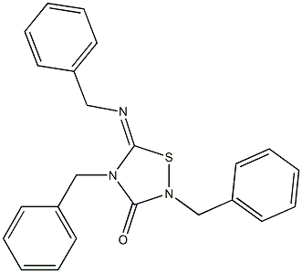 2,4-Dibenzyl-5-(benzylimino)-1,2,4-thiadiazolidin-3-one Structure