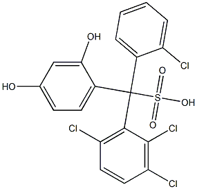 (2-Chlorophenyl)(2,3,6-trichlorophenyl)(2,4-dihydroxyphenyl)methanesulfonic acid 구조식 이미지