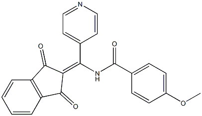 2-[(4-Methoxybenzoylamino)-4-pyridylmethylene]indane-1,3-dione Structure
