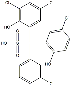(3-Chlorophenyl)(3-chloro-6-hydroxyphenyl)(3,5-dichloro-2-hydroxyphenyl)methanesulfonic acid 구조식 이미지