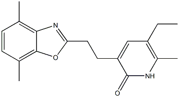 5-Ethyl-6-methyl-3-[2-(4,7-dimethylbenzoxazole-2-yl)ethyl]-2(1H)-pyridinone 구조식 이미지