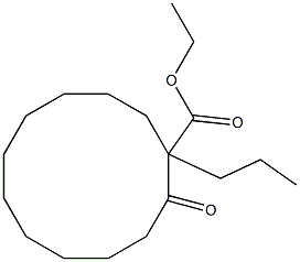 2-Oxo-1-propylcyclododecanecarboxylic acid ethyl ester Structure