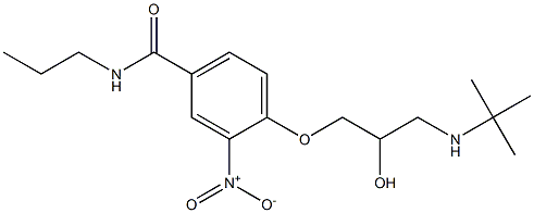 1-[4-[Propylcarbamoyl]-2-nitrophenoxy]-3-[tert-butylamino]-2-propanol 구조식 이미지