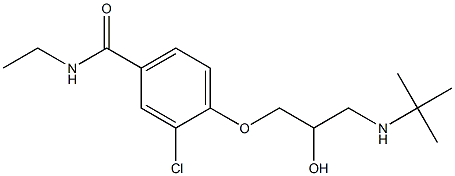 1-[4-[Ethylcarbamoyl]-2-chlorophenoxy]-3-[tert-butylamino]-2-propanol 구조식 이미지