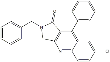 2-Benzyl-7-chloro-2,3-dihydro-9-phenyl-1H-pyrrolo[3,4-b]quinolin-1-one 구조식 이미지