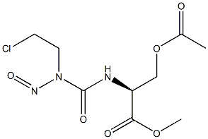 O-Acetyl-N-[(2-chloroethyl)nitrosocarbamoyl]-L-serine methyl ester Structure