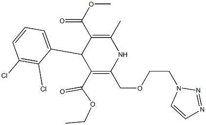 4-(2,3-Dichlorophenyl)-1,4-dihydro-2-[2-(1H-1,2,3-triazol-1-yl)ethoxymethyl]-6-methylpyridine-3,5-dicarboxylic acid 3-ethyl 5-methyl ester 구조식 이미지