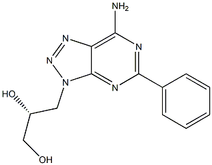 (R)-3-[7-Amino-5-phenyl-3H-1,2,3-triazolo[4,5-d]pyrimidin-3-yl]propane-1,2-diol 구조식 이미지