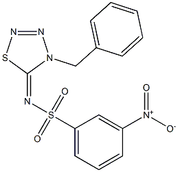 4-Benzyl-5-(3-nitrophenyl)sulfonylimino-4,5-dihydro-1,2,3,4-thiatriazole 구조식 이미지